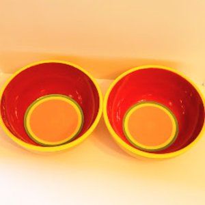 SET OF 2 DANSK CARIBE ARUBA ORANGE SOUP CEREAL BOWLS